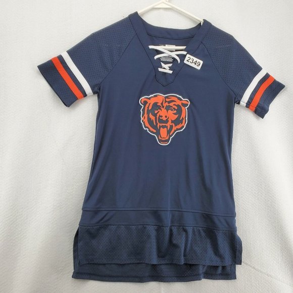 Chicago Bears Shirt Women's Laced up V-Neck Short Sleeve NFL Team Apparel Small - Picture 2 of 12
